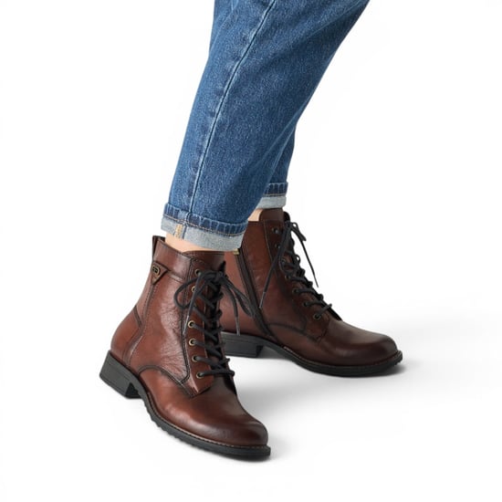Tamaris Damen braune Leder-Schnürstiefel – 25224-47 - Image 6