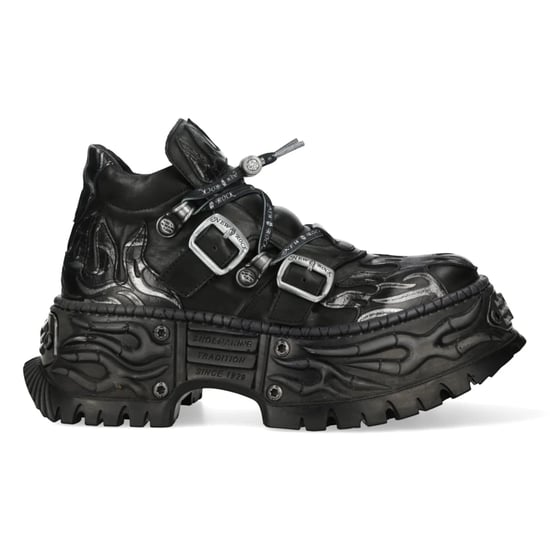 New Rock Black Leather Gothic Biker Platform-Knöchelstiefel – NEWWALL020-C4 - Image 3
