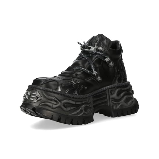 New Rock Black Leather Gothic Biker Platform-Knöchelstiefel – NEWWALL020-C4 - Image 6