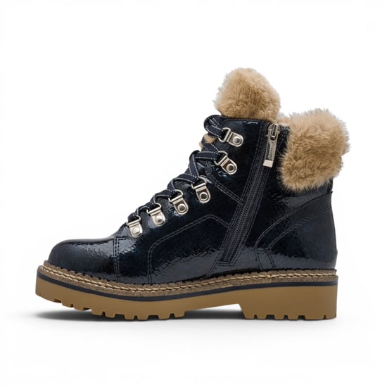 Tamaris Damenblaue Kunstleder-Warm-Winter-Knöchelstiefel – 26264-43 - Image 3