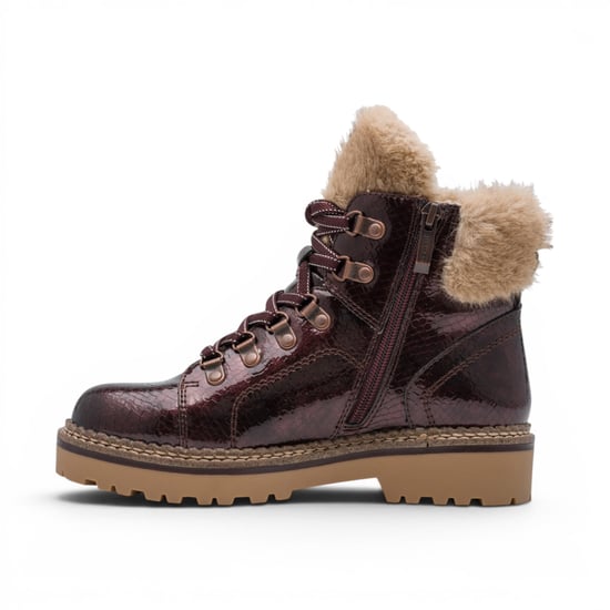 Tamaris Damen rote Kunstleder-warme Winter-Knöchelstiefel – 26264-43 - Image 3