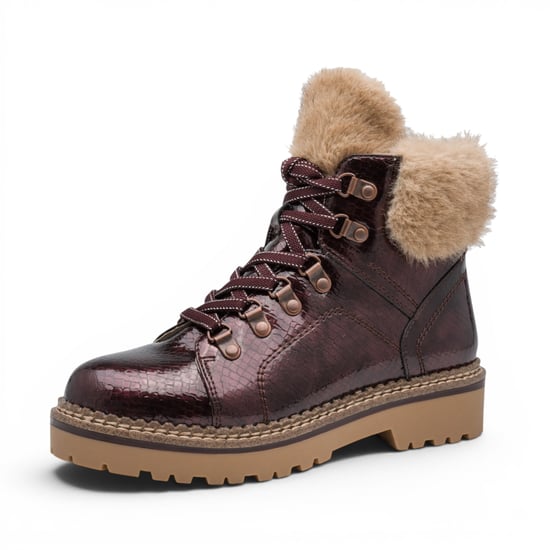 Tamaris Damen rote Kunstleder-warme Winter-Knöchelstiefel – 26264-43 - Image 4