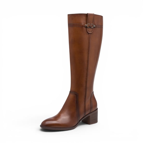 Tamaris Damen braune Leder-Reitstiefel mit kniehohem Absatz – 25576-47 - Image 4