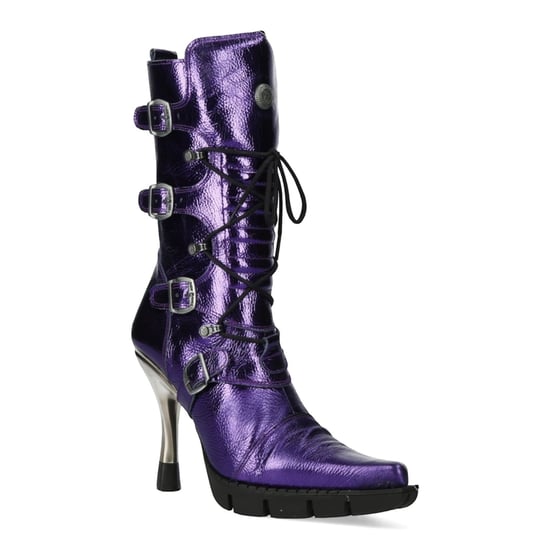 New Rock Damen lila Leder-Gothic-Stiefel mit hohen Absätzen – M-9373-C16 - Image 1