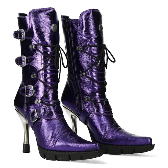 New Rock Damen lila Leder-Gothic-Stiefel mit hohen Absätzen – M-9373-C16 - Image 3