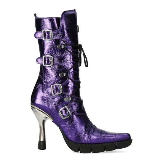 New Rock Damen lila Leder-Gothic-Stiefel mit hohen Absätzen – M-9373-C16 - Image 4