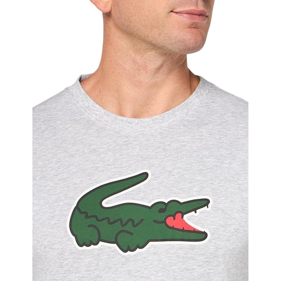 Lacoste - T-Shirt für Herren, Baumwolle, Regulär (Silber/Grün) - Image 3