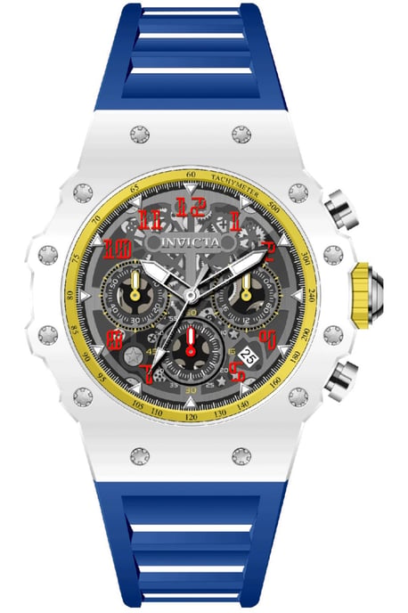 Invicta Racing 69666 Herrenuhr - Quarzwerk - Acryl mit silbernem Zifferblatt - 43 mm - Image 1