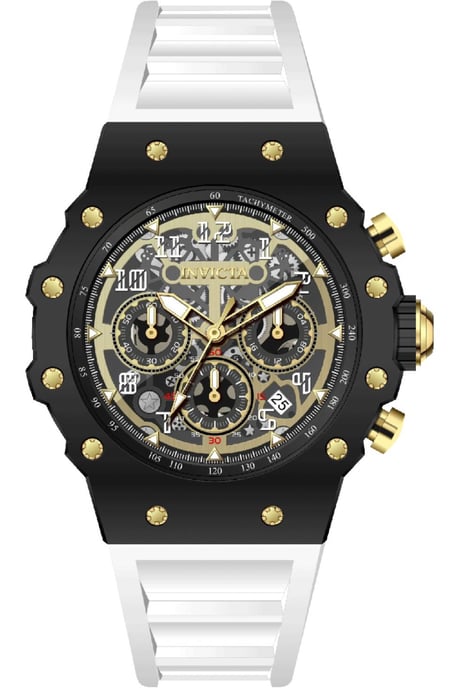 Invicta Racing 69653 Herrenuhr - Quarzwerk - Acryl mit goldenem Zifferblatt - 43 mm - Image 1
