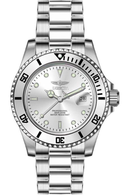 Invicta Pro Diver 50587 Herrenuhr - Quarzwerk - Edelstahl mit silbernem Zifferblatt - 40 mm - Image 1