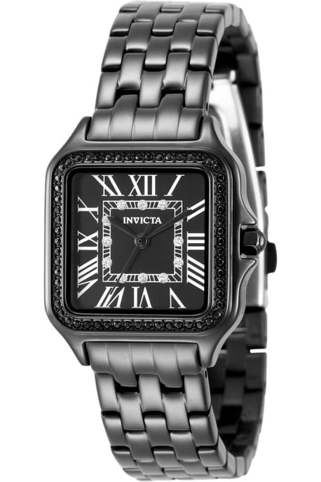 Invicta Angel 50581 Damenuhr - Quarzwerk - Edelstahl mit schwarzem Zifferblatt - 28 mm - Image 1