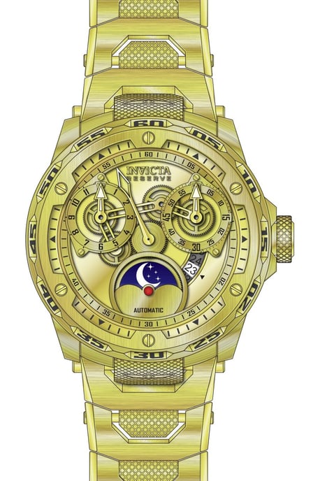 Invicta Reserve 50034 Herrenuhr - Automatikwerk - Edelstahl mit goldenem Zifferblatt - 50 mm - Image 1