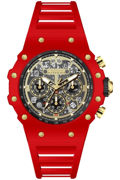 Invicta Racing 69654 Herrenuhr - Quarzwerk - Acryl mit goldenem Zifferblatt - 43 mm - Image 1