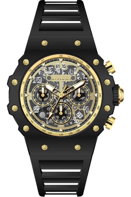 Invicta Racing 69662 Herrenuhr - Quarzwerk - Acryl mit goldenem Zifferblatt - 43 mm - Image 1