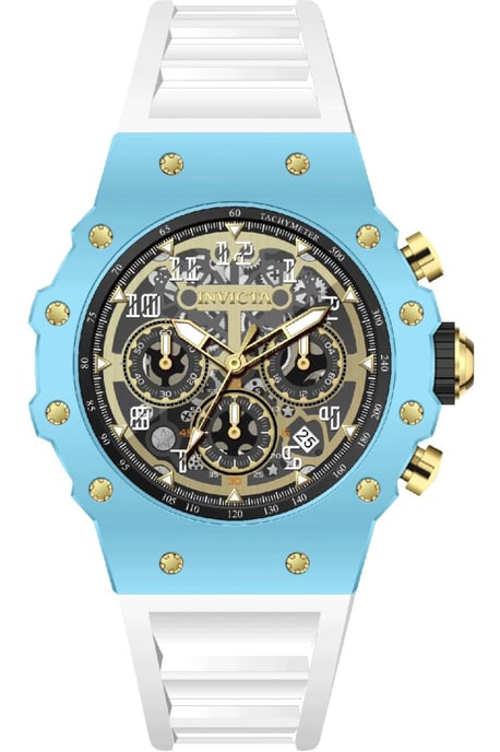 Invicta Racing 69652 Herrenuhr - Quarzwerk - Acryl mit goldenem Zifferblatt - 43 mm - Image 1