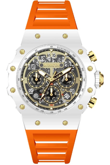 Invicta Racing 69651 Herrenuhr - Quarzwerk - Acryl mit goldenem Zifferblatt - 43 mm - Image 1