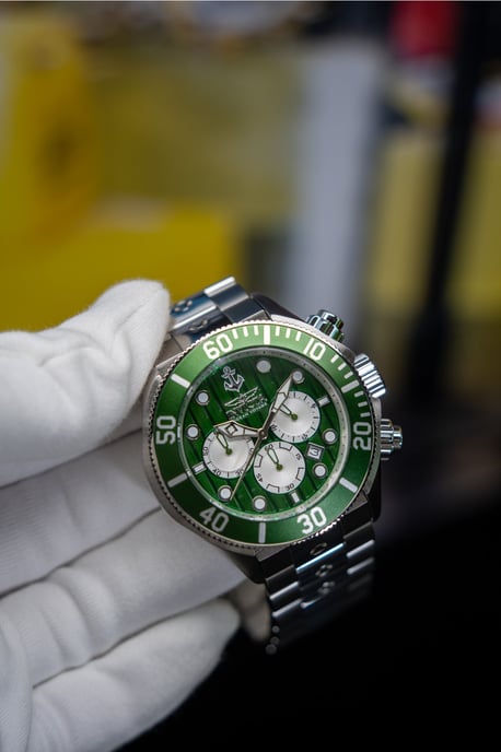 Invicta Ocean Voyage 47833 Herrenuhr - Quarzwerk - Edelstahl mit grünem Zifferblatt - 51 mm - Image 2