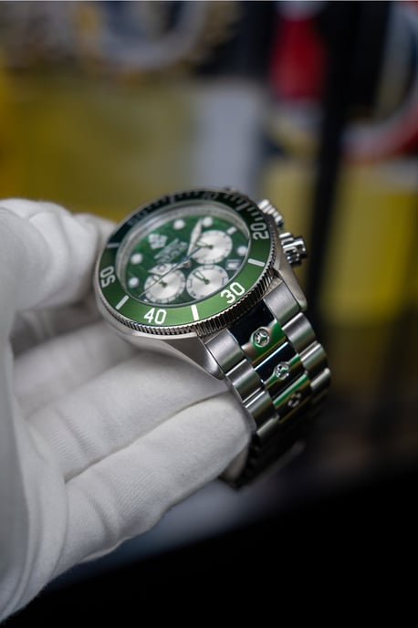 Invicta Ocean Voyage 47833 Herrenuhr - Quarzwerk - Edelstahl mit grünem Zifferblatt - 51 mm - Image 3
