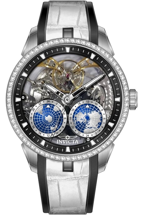 Invicta Objet D Art 70194 Herrenuhr - Mechanisches Uhrwerk - Edelstahl mit silbernem Zifferblatt - 45 mm - Image 1