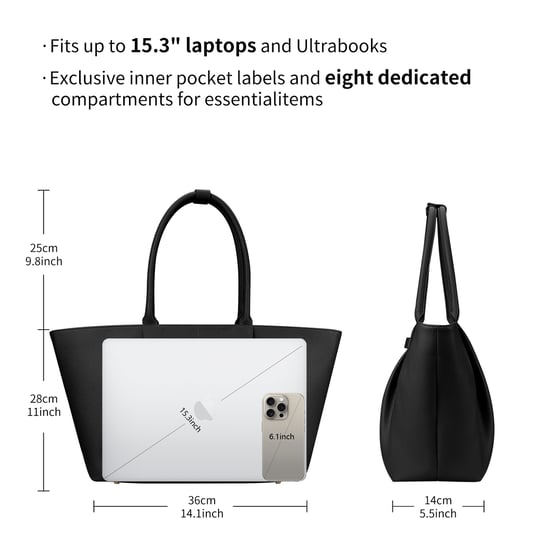 VICTORIA HYDE Business- und Laptoptasche Ada, Schwarz | Passend für Laptops bis 16 Zoll - Image 4