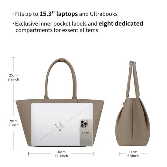 VICTORIA HYDE Business- und Laptoptasche Ada Beige | Passend für Laptops bis 16 Zoll - Image 4
