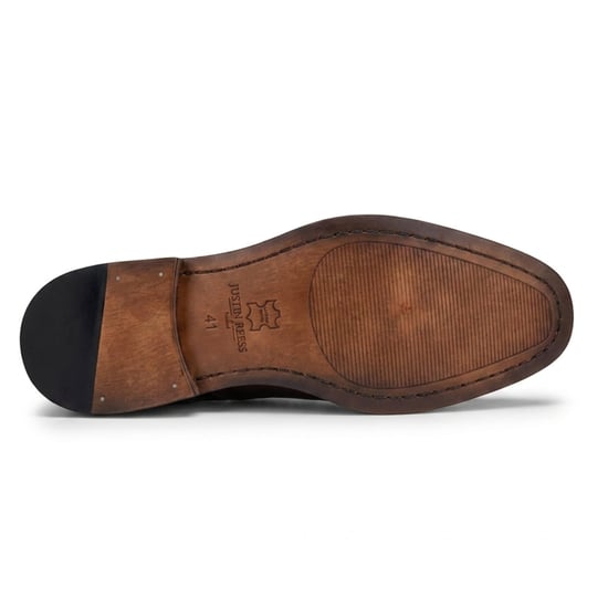 Justin Reess Herren grüne Leder-Kreuzstich mit Fußkappe Oxford-Schuhe – Jett - Image 5
