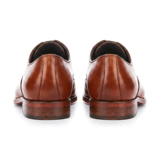 Justin Reess Herren beige Leder-Kreuzstich mit Fußkappe Oxford-Schuhe – Jett - Image 5