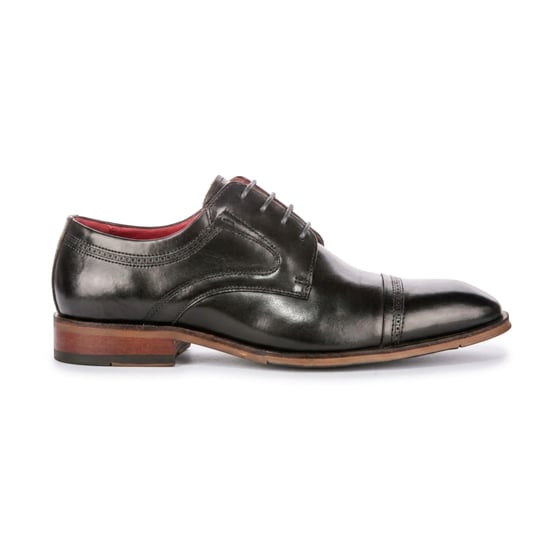 Justin Reess Herren polierte schwarze Leder-Cap-Toe-Derby-Schuhe – Everett - Image 1