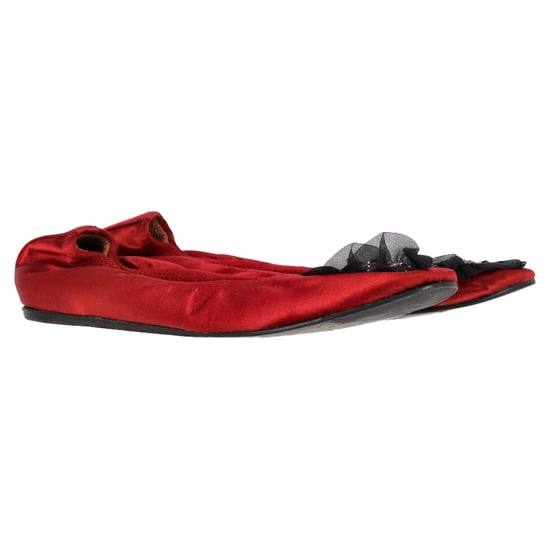 Lanvin Ballerinas mit Broschenverzierung aus rotem Satin - Image 4