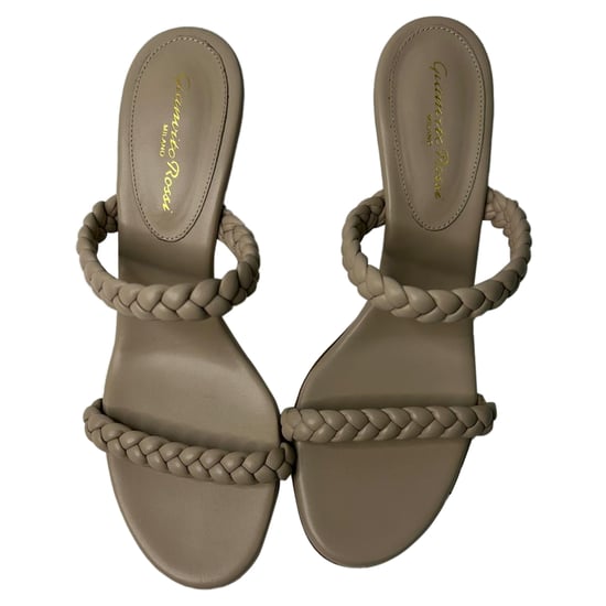 Gianvito Rossi Sandalen mit geflochtenem Riemen aus beigem Leder - Image 4