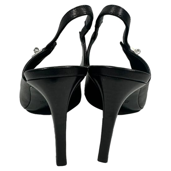 Hermès Lover 80 Slingback-Pumps aus schwarzem Leder - Image 4