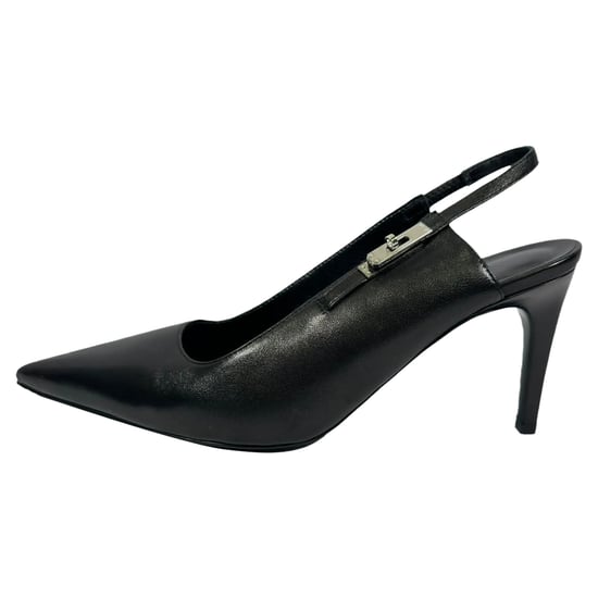 Hermès Lover 80 Slingback-Pumps aus schwarzem Leder - Image 5
