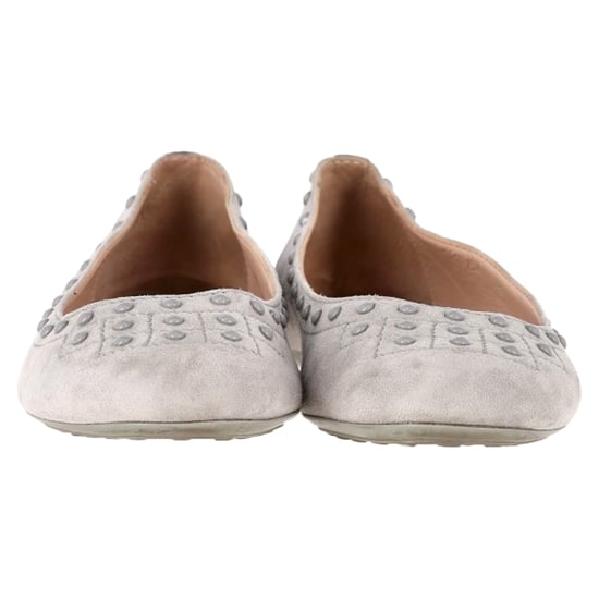 Tod's Ballerinas mit Nieten aus grauem Wildleder - Image 2