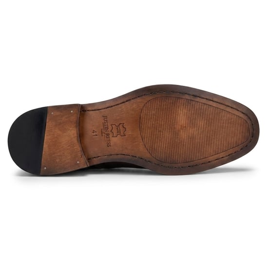 Justin Reess Herren braune Leder-Tweed-Brogue-Schuhe – Arlo - Image 5