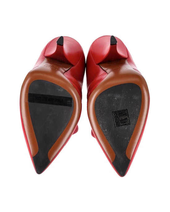 Fendi Rockoko Stretch-Strick-Sockenstiefel aus rotem Leder - Image 6