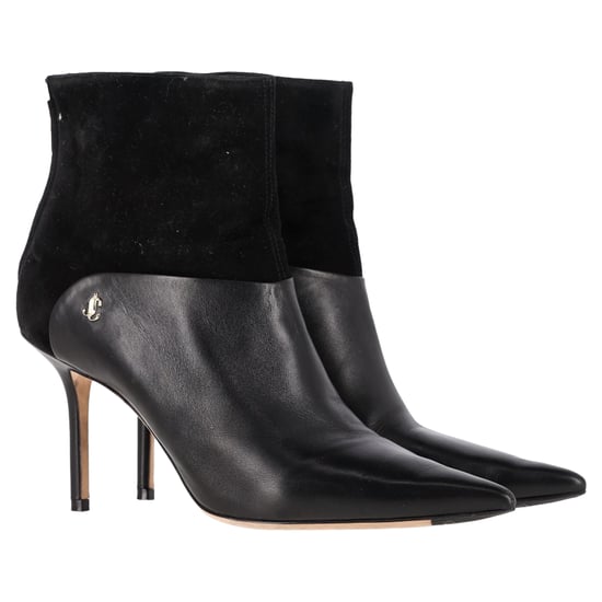 Jimmy Choo Beyla 85 Stiefeletten mit Wildlederbesatz aus schwarzem Leder - Image 4