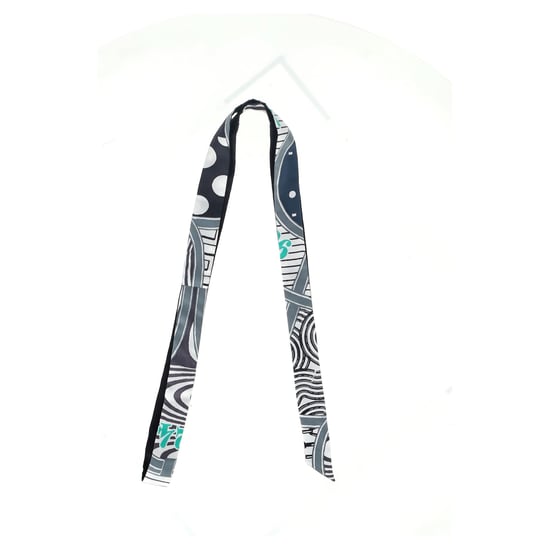 Hermès Twillon Jeu De Soie Grau Schwarz Twilly-Schal aus mehrfarbiger Seide - Image 4