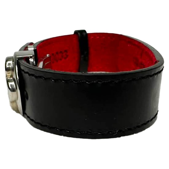 Louis Vuitton Rouge Mongram Eclipse Canvas Wendearmband mit Scharnier in schwarzem Leder - Image 2