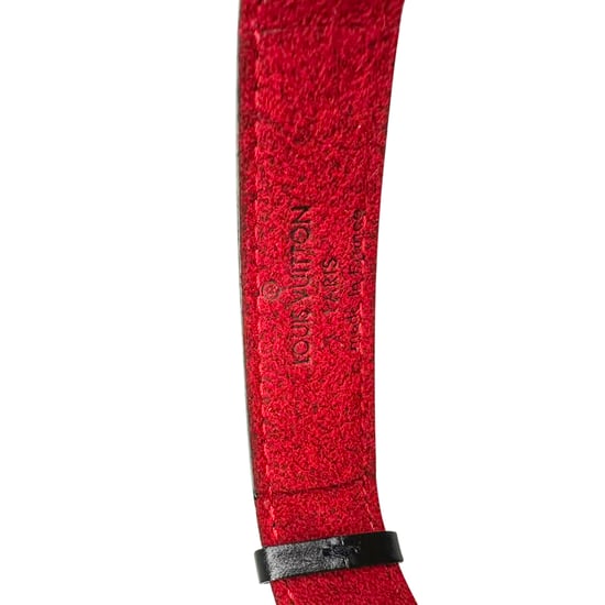 Louis Vuitton Rouge Mongram Eclipse Canvas Wendearmband mit Scharnier in schwarzem Leder - Image 5