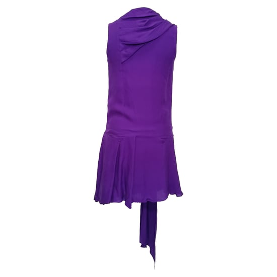 Dior Drapierte Akzent Minikleid aus Violett Chiffon - Image 3