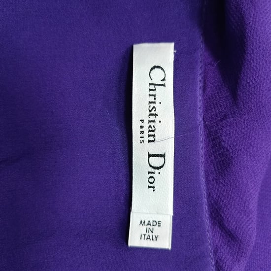 Dior Drapierte Akzent Minikleid aus Violett Chiffon - Image 6
