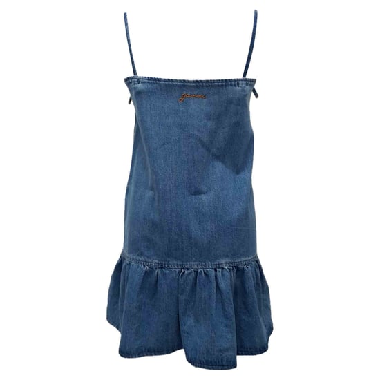Ganni Tint Mini-Kleid in hellblauem Denim - Image 3