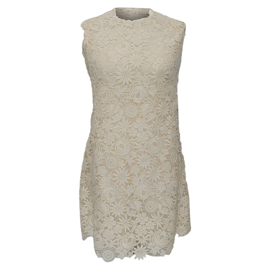 Valentino Spitzenverziertes Minikleid aus weißer Baumwolle - Image 1