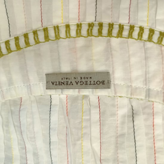Bottega Veneta Kurzarm-Buntgesticktes Midi-Kleid aus Weißer Baumwolle - Image 4