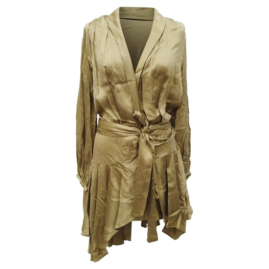 Zimmermann Empire Wickel-Minikleid aus Olivgrüner Seide - Image 4