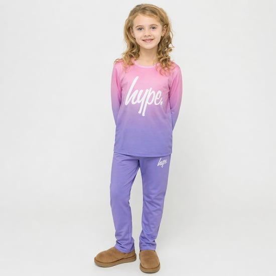 Girls Pyjama Set Kids Pink Pastel Fade Soft Sleepwear Lounge PJs - Image 5