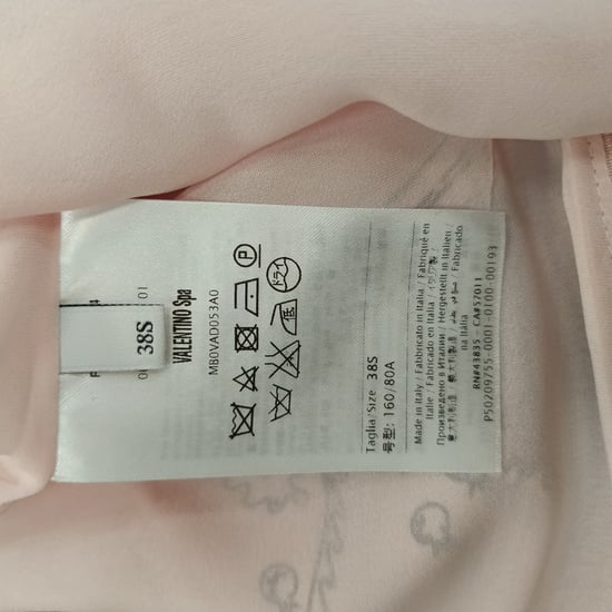 Valentino Landschafts-Print Midi Kleid aus rosa Seide - Image 4