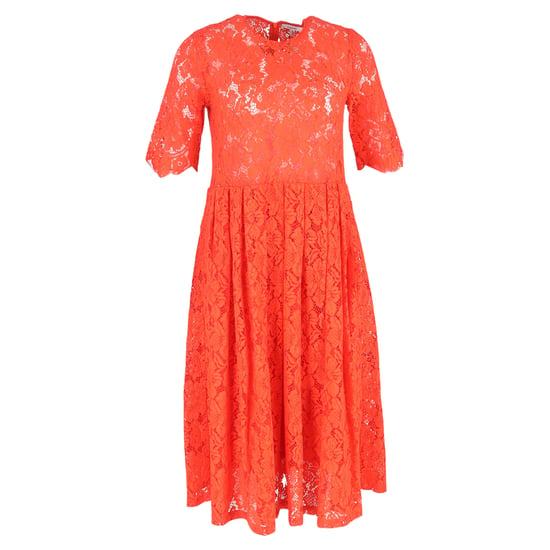 Ganni Spitzenverziertes Midikleid aus rotem Polyester - Image 1
