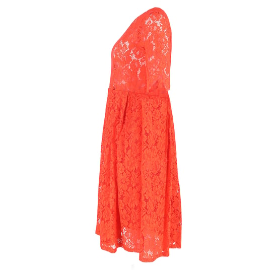 Ganni Spitzenverziertes Midikleid aus rotem Polyester - Image 2