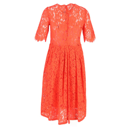 Ganni Spitzenverziertes Midikleid aus rotem Polyester - Image 3